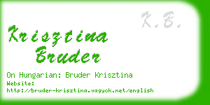 krisztina bruder business card